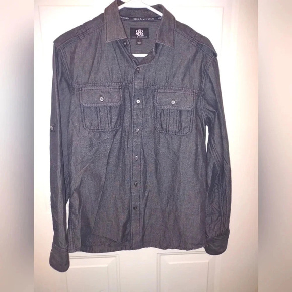 Rock & Republic men's long sleeve button down shirt, size small - Picture 1 of 6